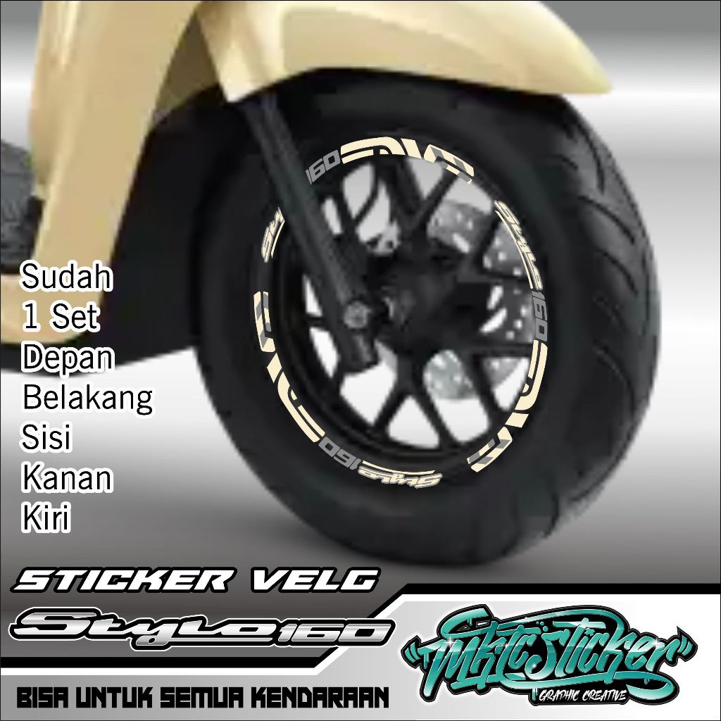 Jual Sticker Velg Pelek Honda Stylo Untuk Tipe Cbs Glame Beige Shopee Indonesia