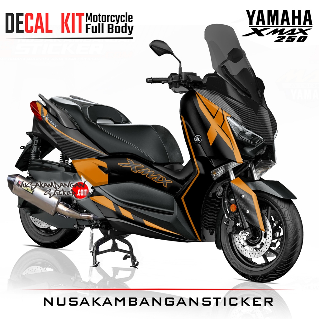 Jual Decal Sticker Xmax Hitam List Orens | Shopee Indonesia