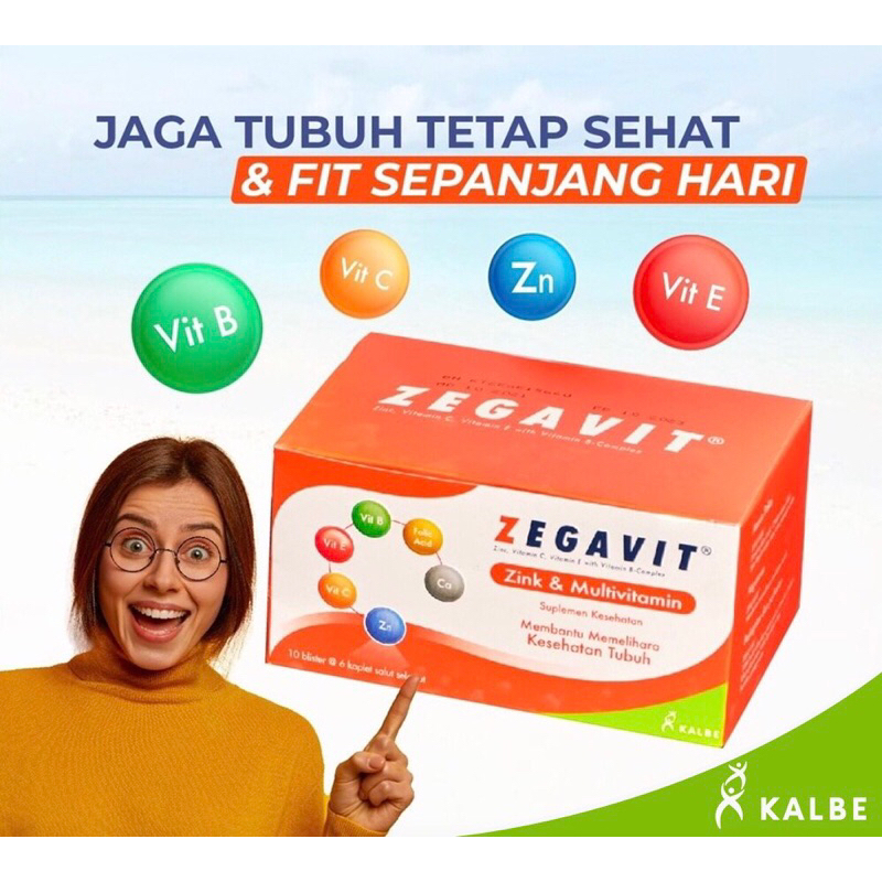 Jual Zegavit - Multivitamin & Zink - 1Strip @6 tablet - Kalbe - Vitamin ...