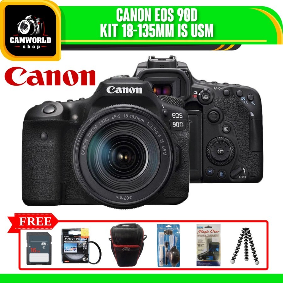Jual Canon EOS 90D Kit 18-135MM IS USM Paket Komplit Kamera Canon DSLR ...
