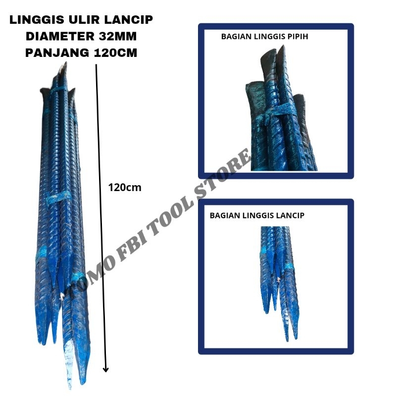 Jual linggis besi ulir besar UK 32 mm p.120cm | Shopee Indonesia