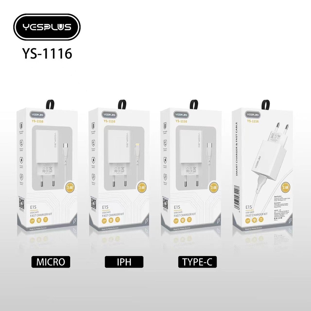 Jual YESPLUS YS-1116 Charger Fast Charging 2.4A Smart Charger & Fast ...