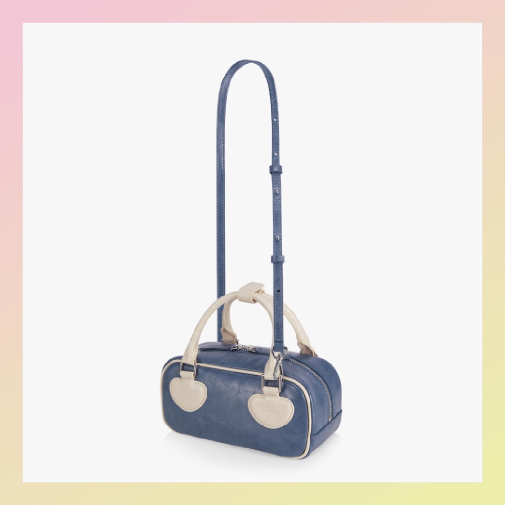 【FIND KAPOOR】HEART BLOCK BAG 22 CRINKLED - BLUE IVORY FINDKAPOOR - EN