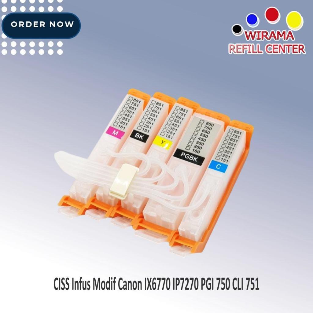 Jual CISS Infus Modif Canon IX6770 IP7270 PGI 750 CLI 751 | Shopee ...