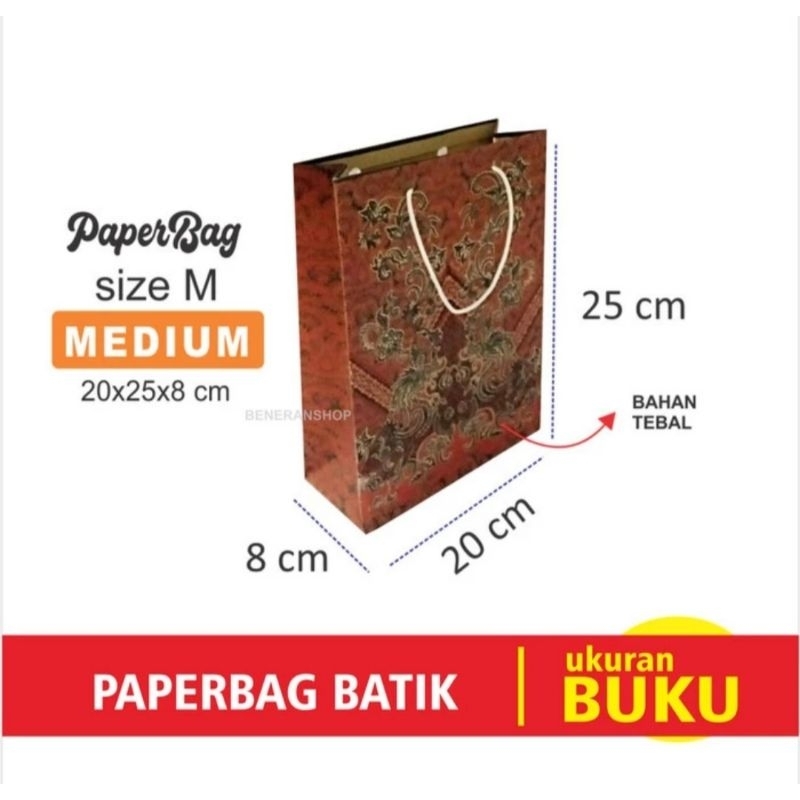 Jual Paper Bag Motif Batik - Tas Kertas Goodiebag Ukuran Buku / M ...