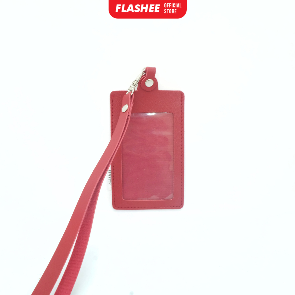 Jual Flashee Name Tag Kulit Id Card Kulit Holder Kancing Dean Lanyard ...