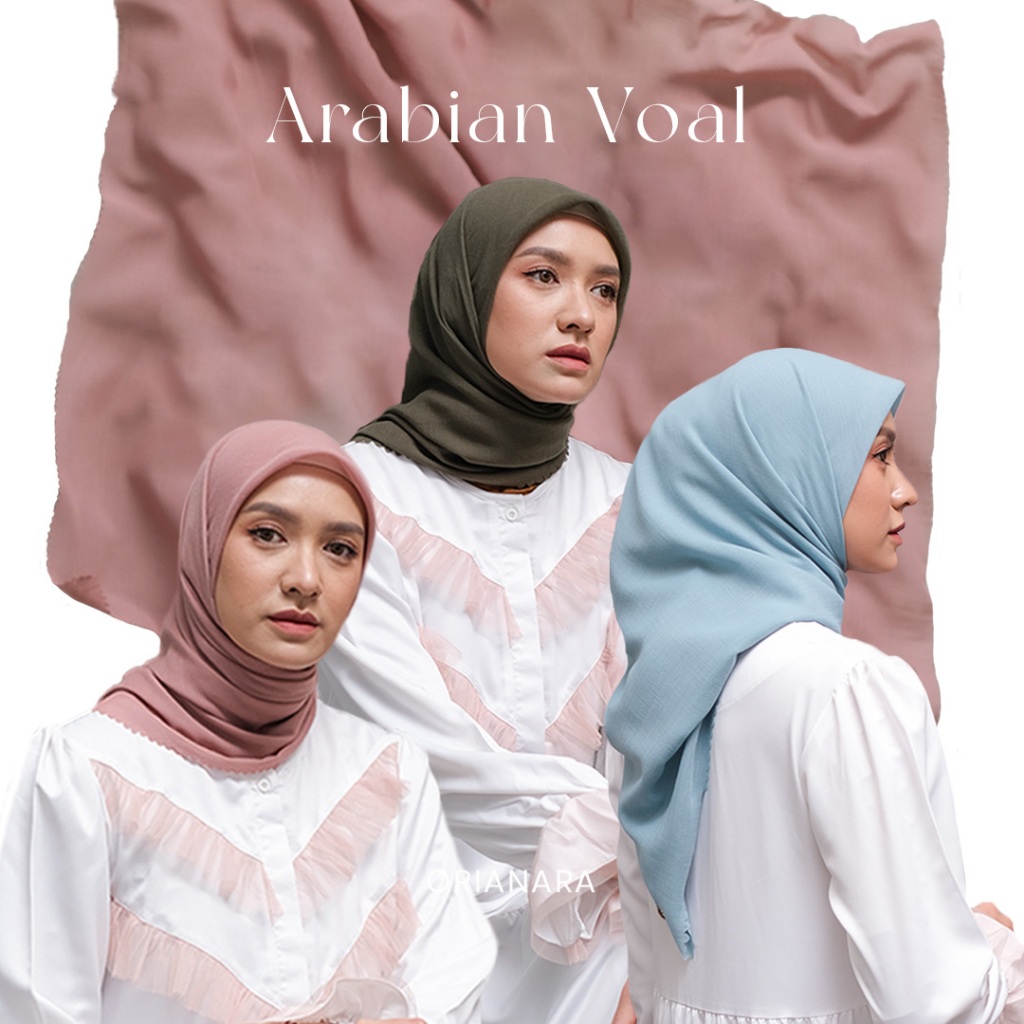Orianara Kerudung Hijab Segiempat Lasercut Polos MIRACLE ARABIAN SCARF