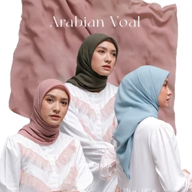 Orianara Kerudung Hijab Segiempat Lasercut Polos MIRACLE ARABIAN SCARF