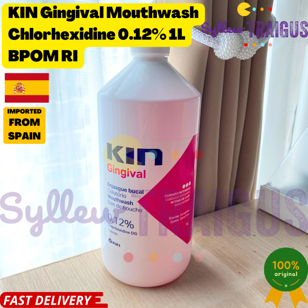 Jual KIN Gingival Mouthwash Obat Kumur Chlorhexidine 0.12% 1 Liter BPOM ...
