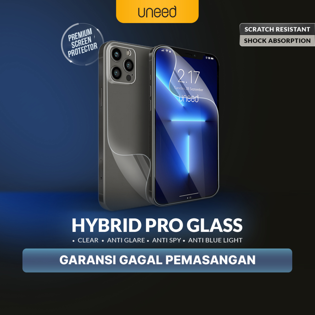 Jual Uneed Hybrid Pro Anti Break Screen Protector Handphone Full Cover ...