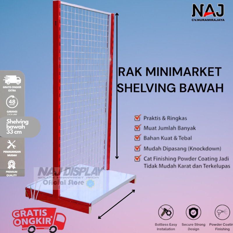Jual RAK MINIMARKET DOBLE SHELVING BAWAH TYPE E-S HARGA PABRIK ORI NAJ ...