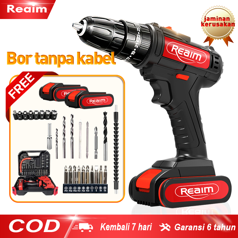 Jual Reaim Vf Mesin Bor Impact Drill Bor Baterai Bor Tanpa Kabel