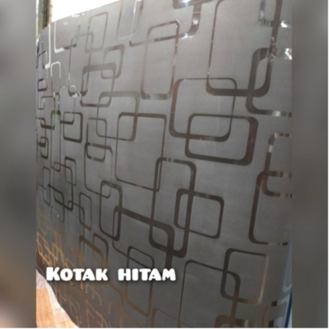 Jual Fiber pagar plastik penutup pagar motif kotak hitam dan biru