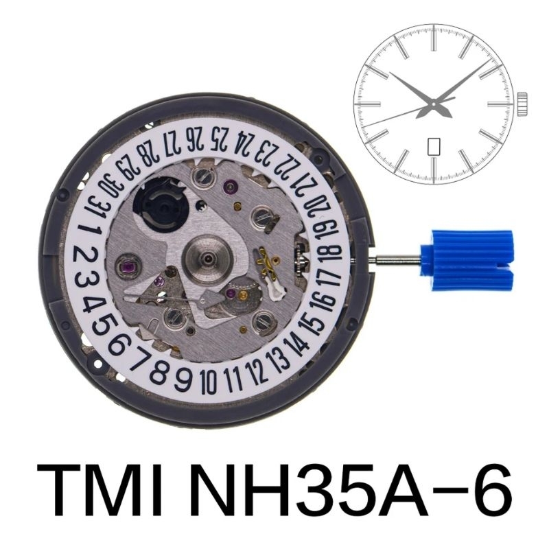 Mesin Jam Seiko Otomatis NH35 Movement Date Jarum Tanggal 3/6