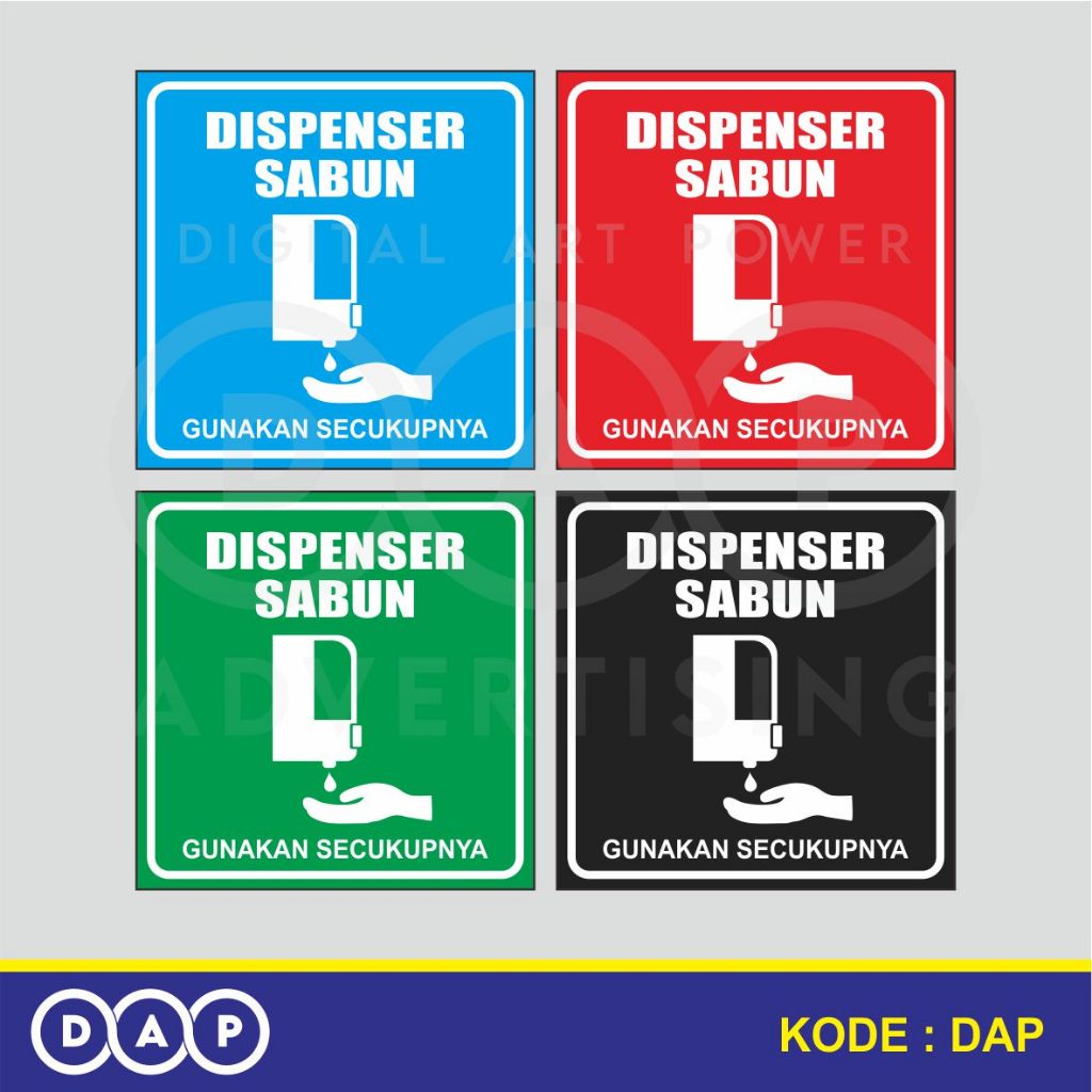 Jual 288 - STIKER DISPENSER SABUN - 20 X 20 CM - VYNIL - TERBAIK ...
