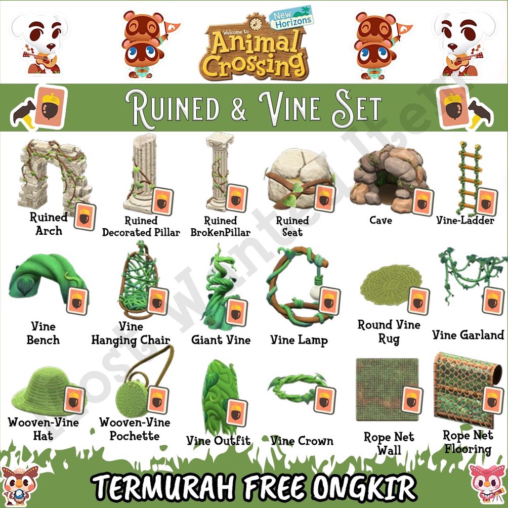Jual ART G78T Vine Ruined Set Animal Crossing New Horizon ACNH NMT