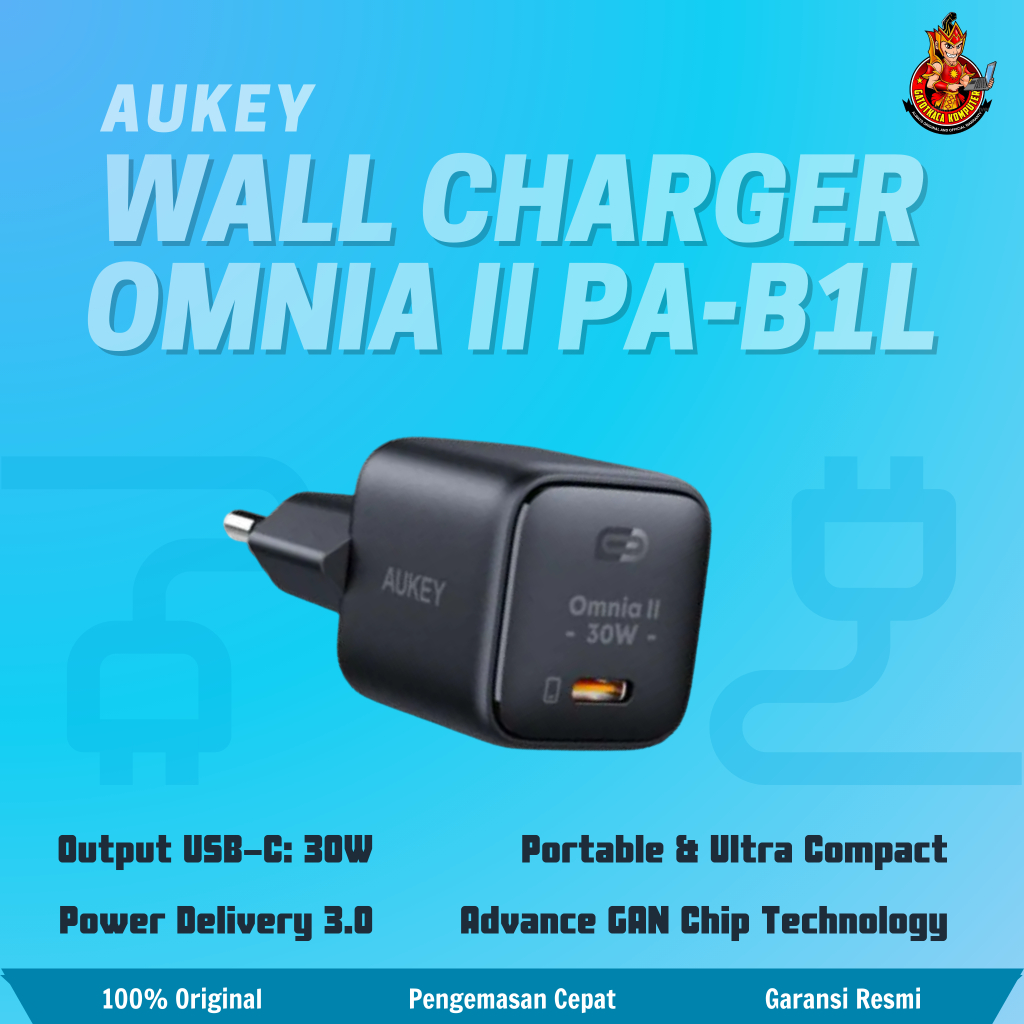 Jual Aukey Charger Type C 30W GAN PD 3.0 PPS Fast Charging PA-B1L-BK ...