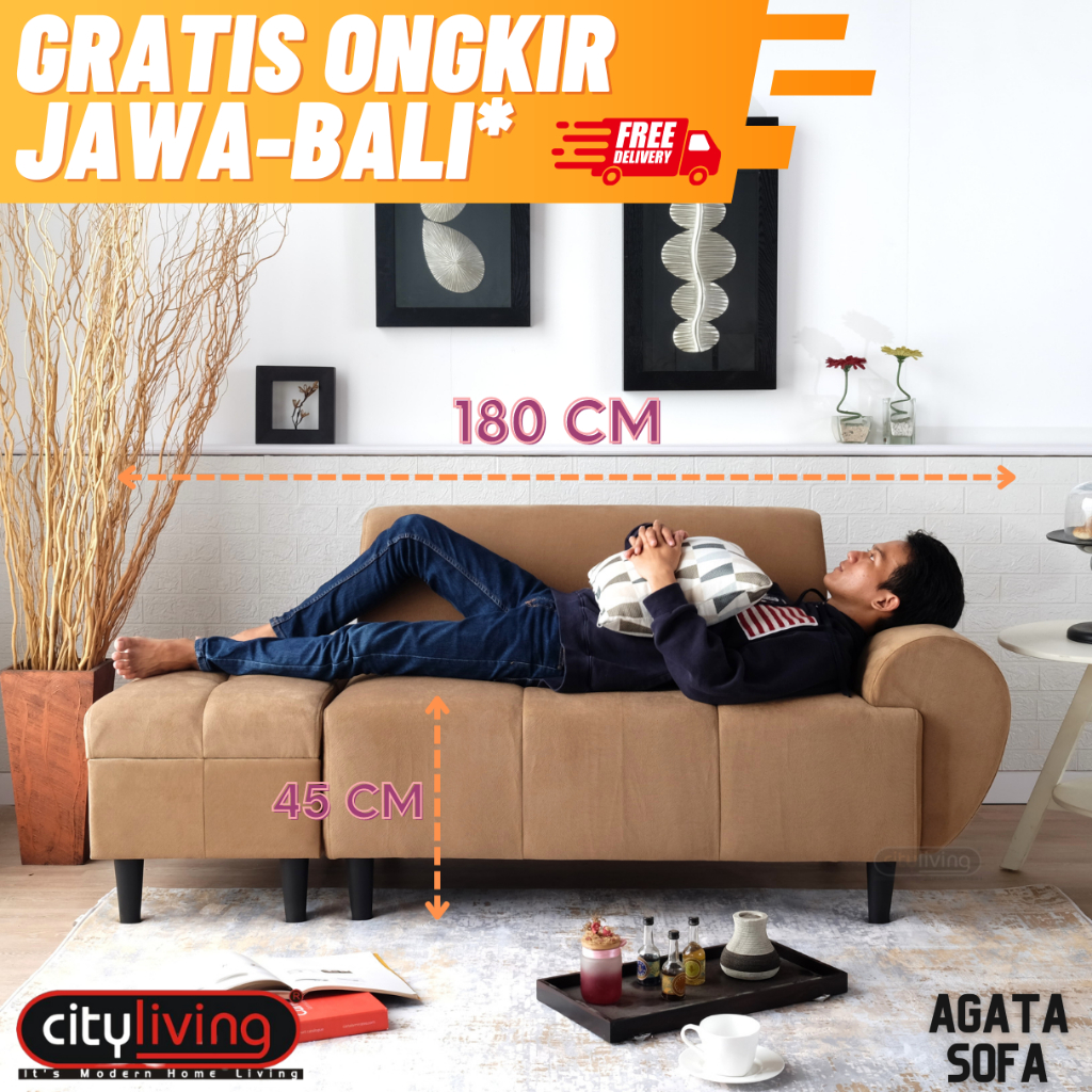 Jual City Living Agata Sofa 3 Dudukan Free Ongkir Jawa Bali Sofa L