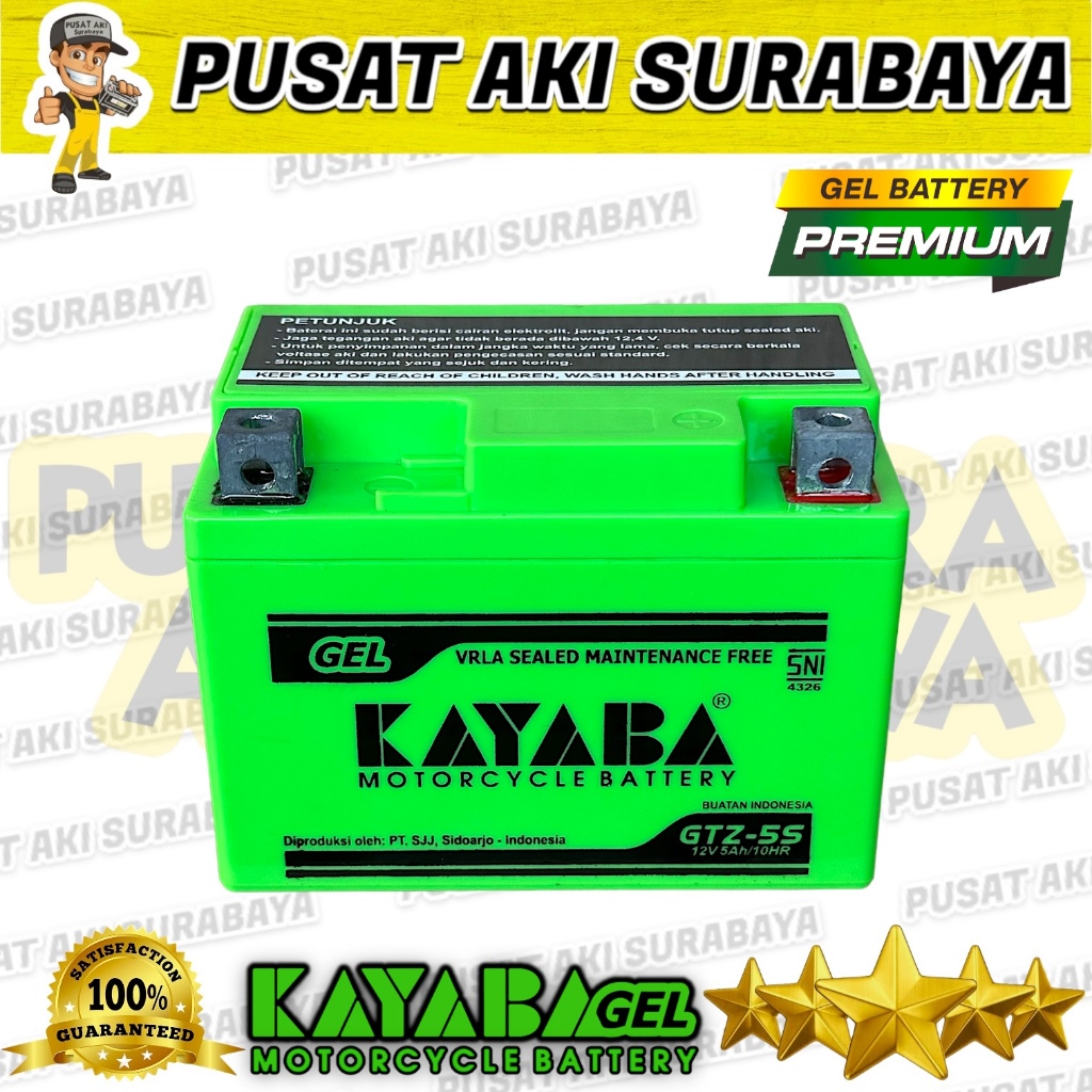Jual MOTORCYCLE BATTERY KAYABA GTZ5S HIJAU 12V 5AH XEON NVL R15 ZX 130 ...