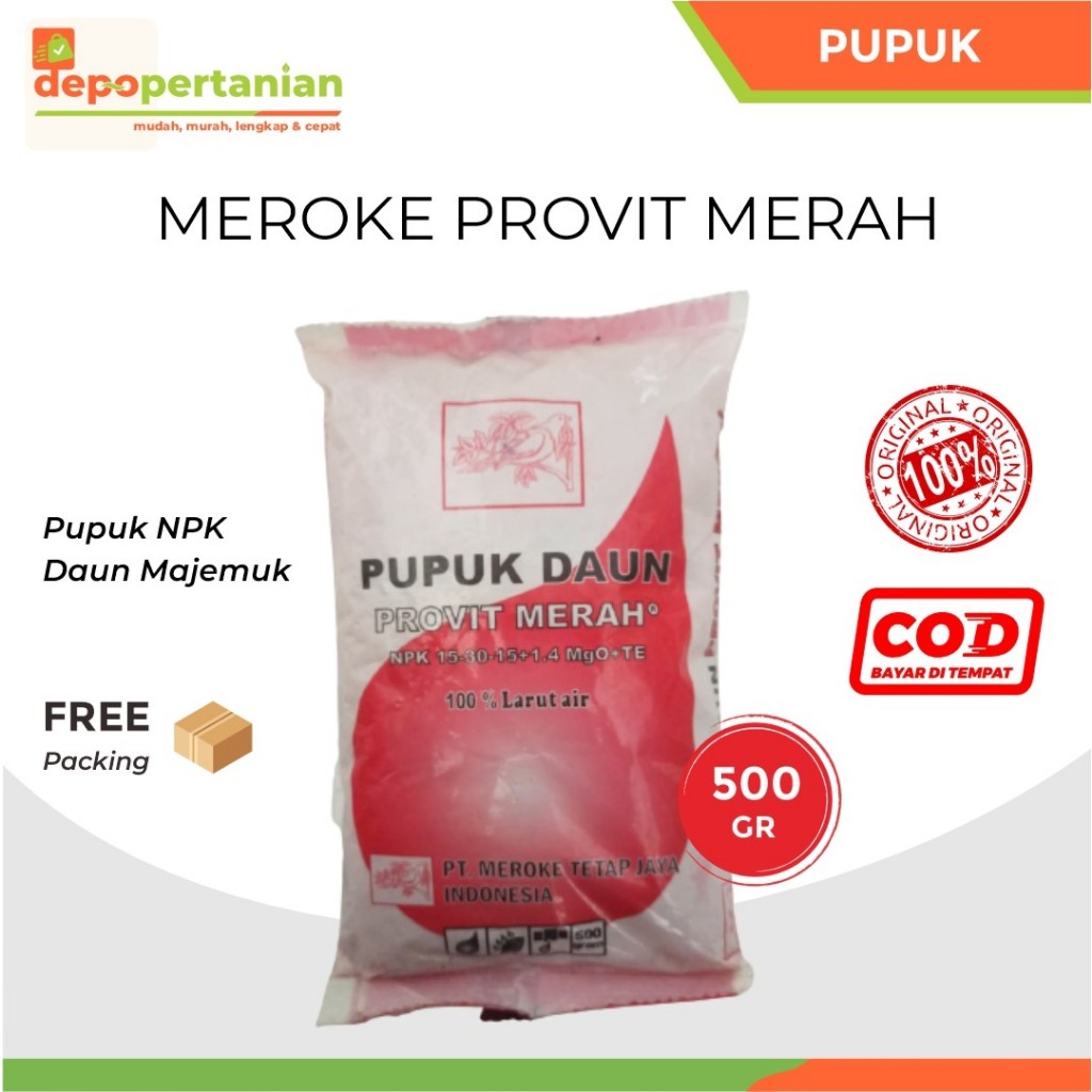 Jual Meroke Provit Merah 500 gram Pupuk Daun NPK Majemuk Lengkap Masa ...