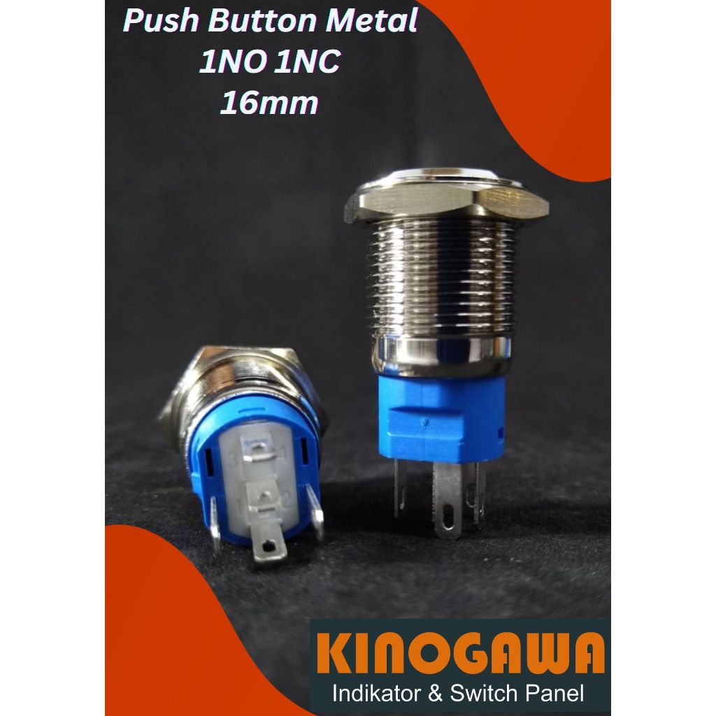 Jual KINOGAWA Tombol On Off 22mm 16mm LED Push Button Metal Tombol Besi ...