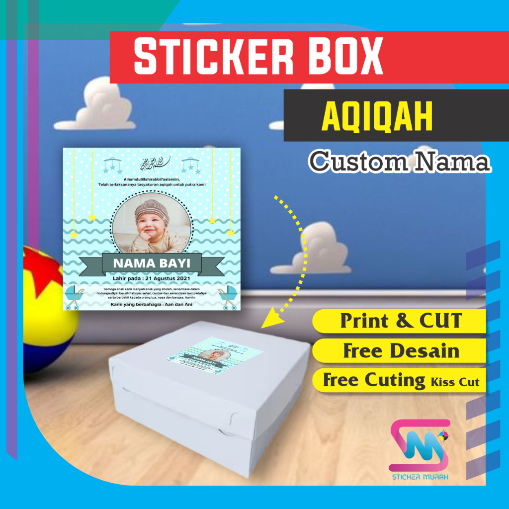 Jual Stiker Murah Bandung - Print Sticker Tasyakuran Aqiqah Costum ...