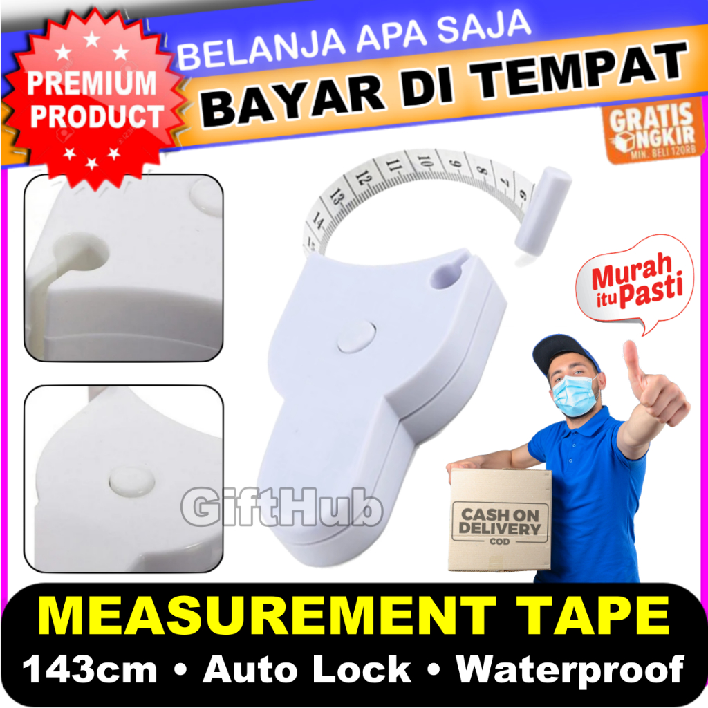 Jual Meteran Badan Telescopic Body Measurement 143Cm Pengukur Lingkar ...