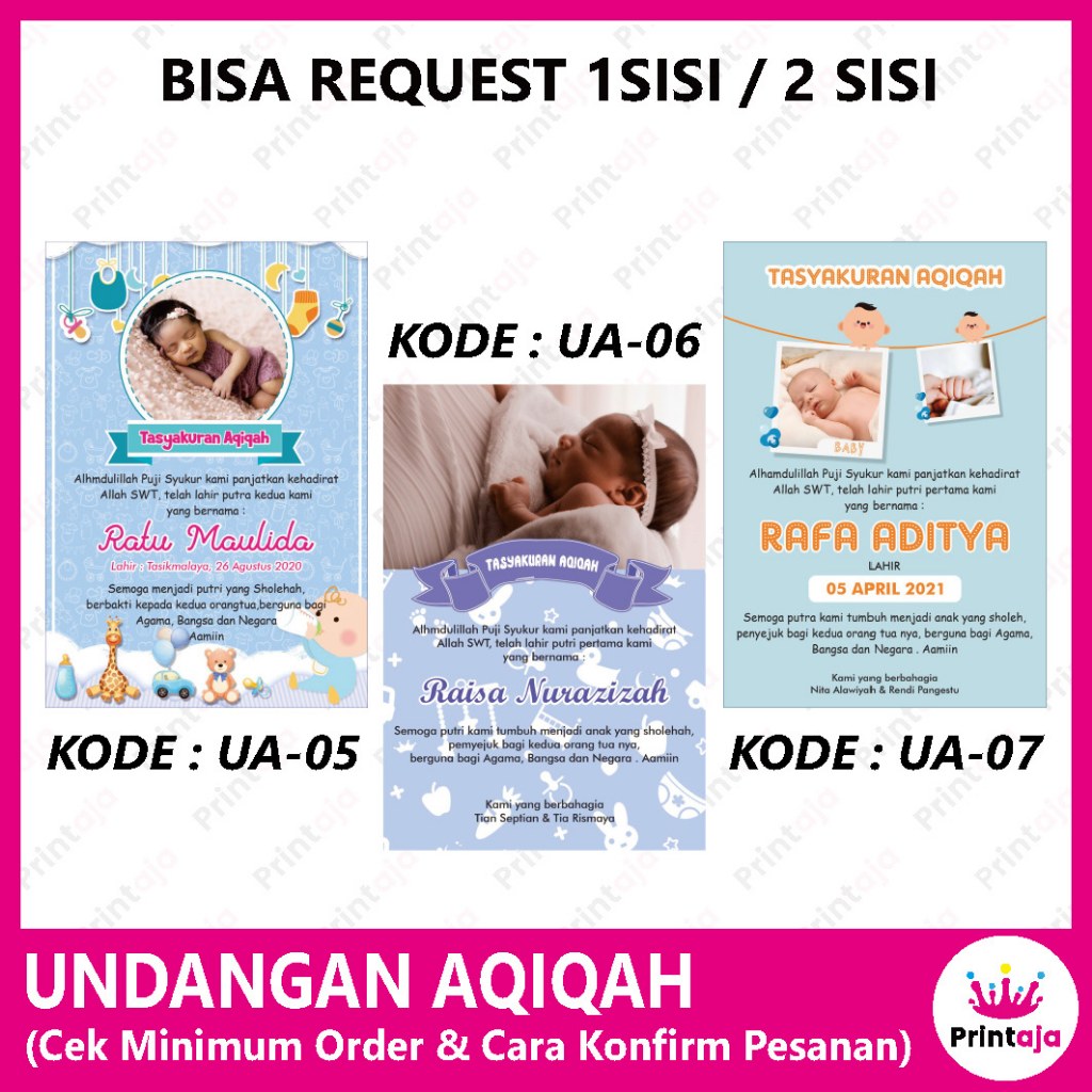 Jual ( FREE DESAIN ) EDISI 2 Undangan Aqiqah | Undangan tasyakuran