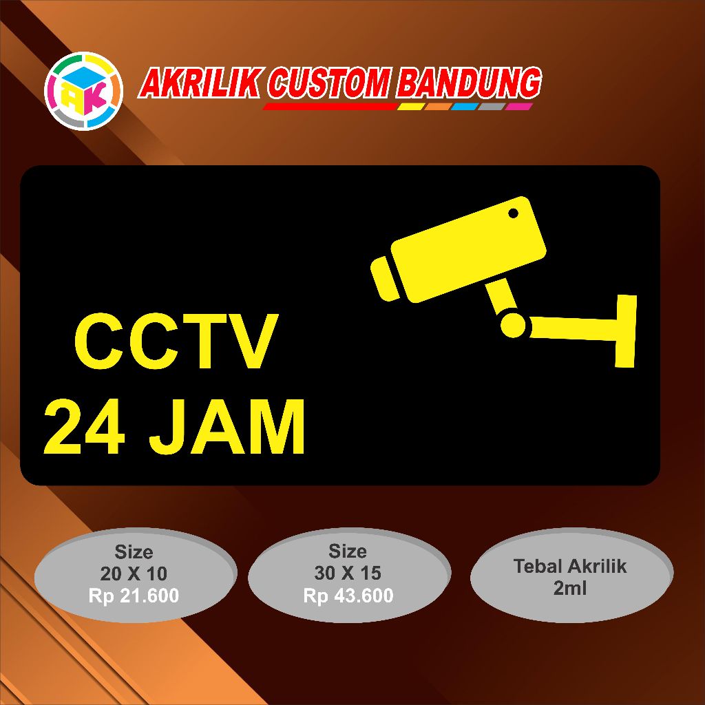 Jual Akrilik Sign Custom Cctv Jam Tipe Acrylic Signage Signboard