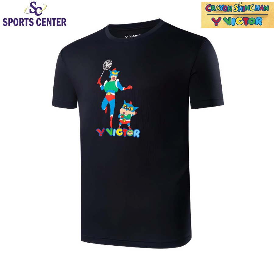 Victor Crayon Shinchan T-402CSC T-shirt [Black] main image 1