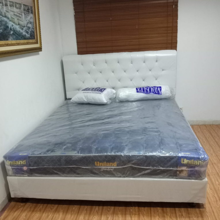 Jual 1 Set Springbed Uniland New Standard Tebal 25 Cm Divan Sandaran ...