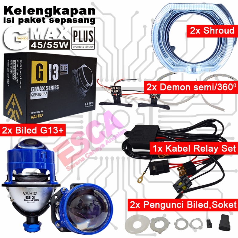 Jual Gmax Plus - Paket Komplit Set Bi-LED Projie 2,5 inch Gmax Plus ...