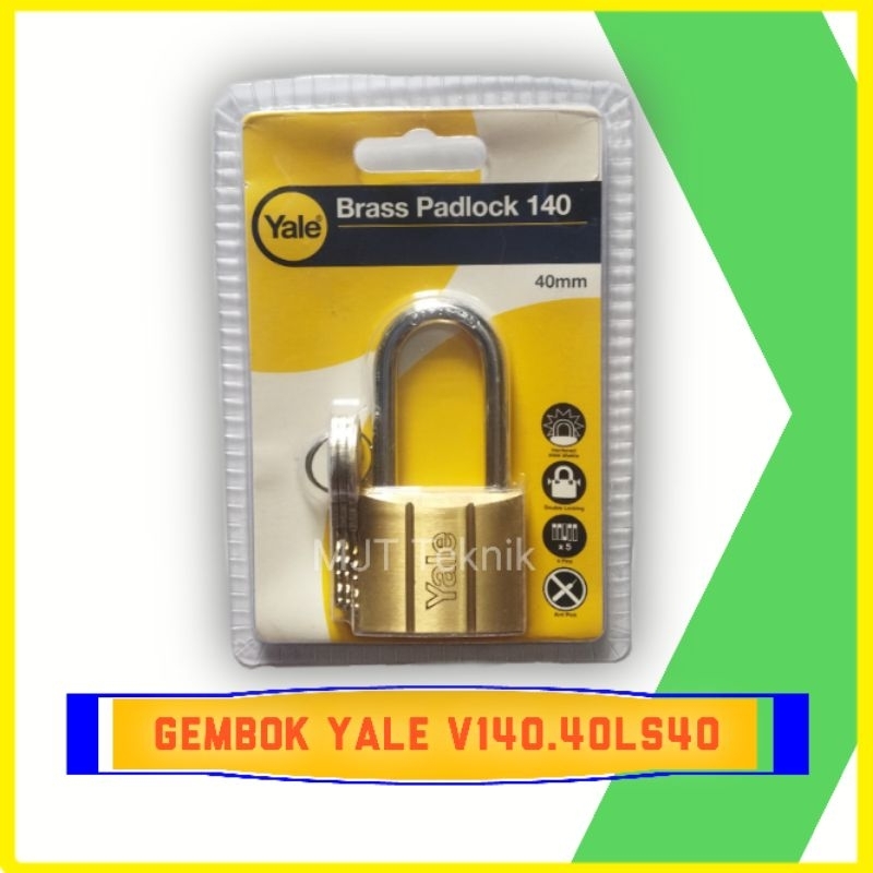 Jual Gembok Yale Brass Ukuran 40mm Leher Panjang V140 40ls40 Asli