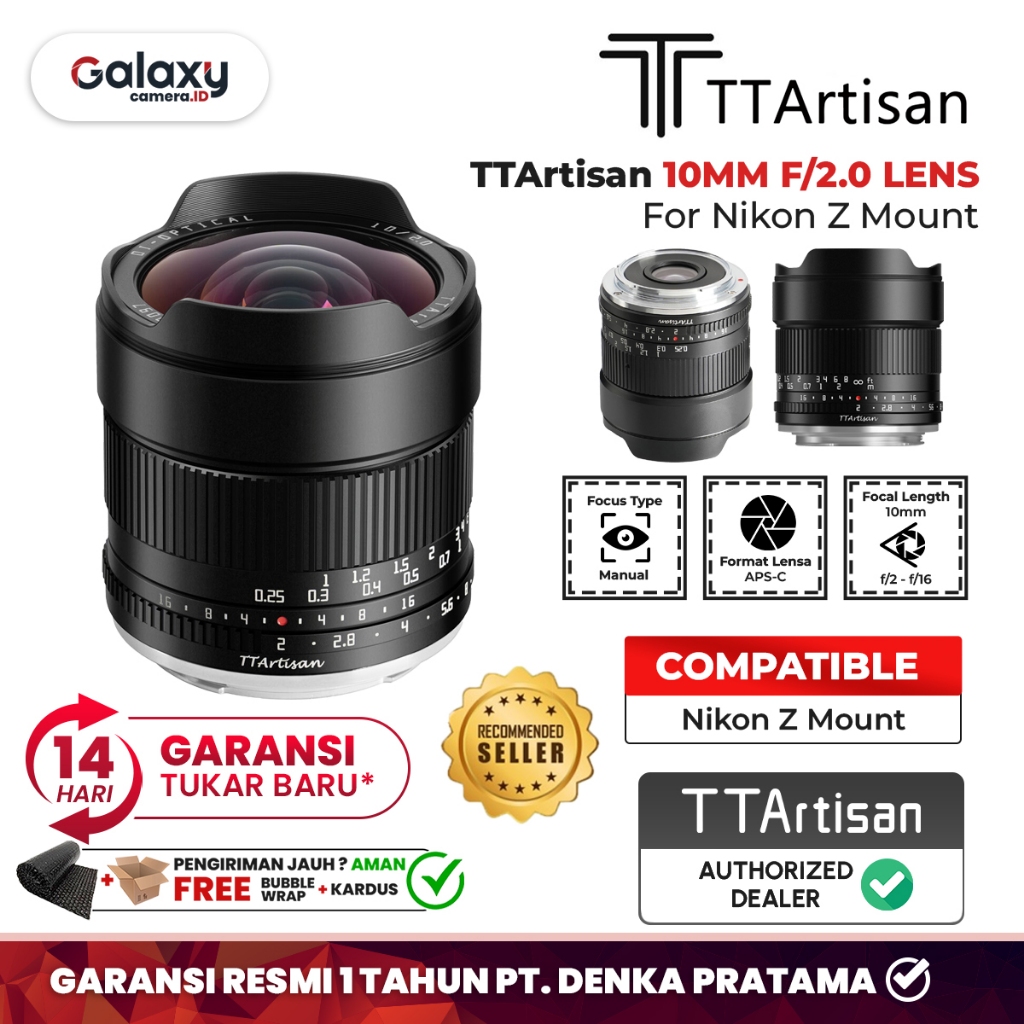 TTARTISAN 10mm F2 ASPH Objektiv – Ultra-Weitwinkel Für Fujifilm X, Sony E, Nikon Z