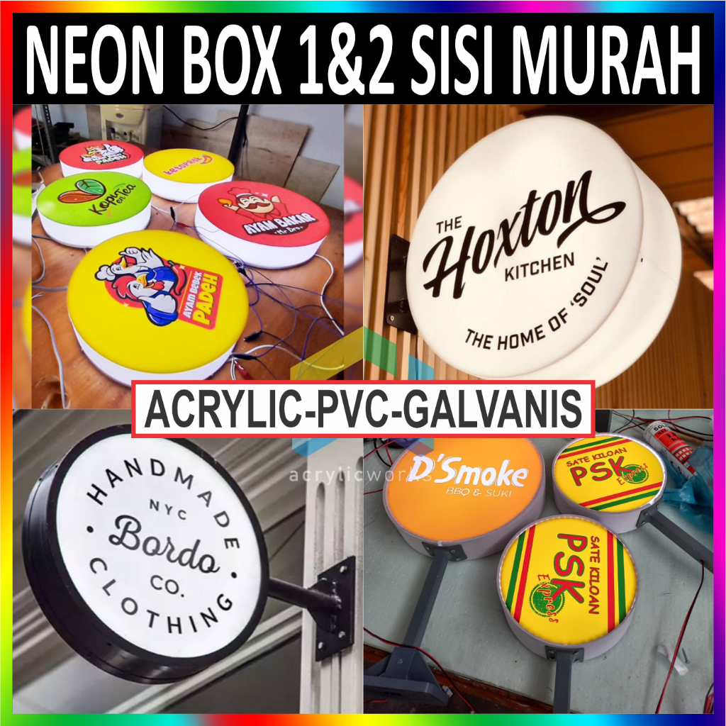 Jual NEON BOX BULAT 1 & 2 SISI 60 CM - 80 CM MEDIUM SIZE NYALA HIGH ...