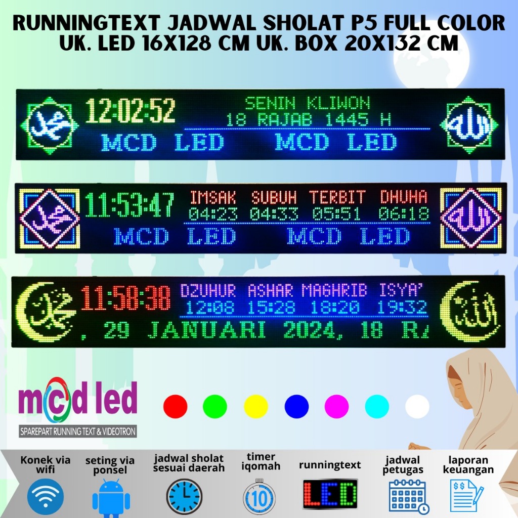 Jual JAM SHOLAT MASJID RUNNING TEXT JWS JADWAL SHALAT SOLAT DIGITAL ...