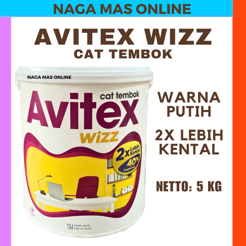 Jual Avitex Wizz Cat Tembok Putih Interior 5 Kg Avian Paint Cat Dinding ...