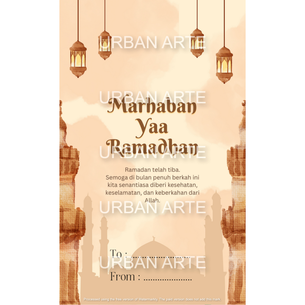 Jual Kartu Ucapan Hangtag Ramadan 9x5cm - Kartu Ucapan Selamat ...