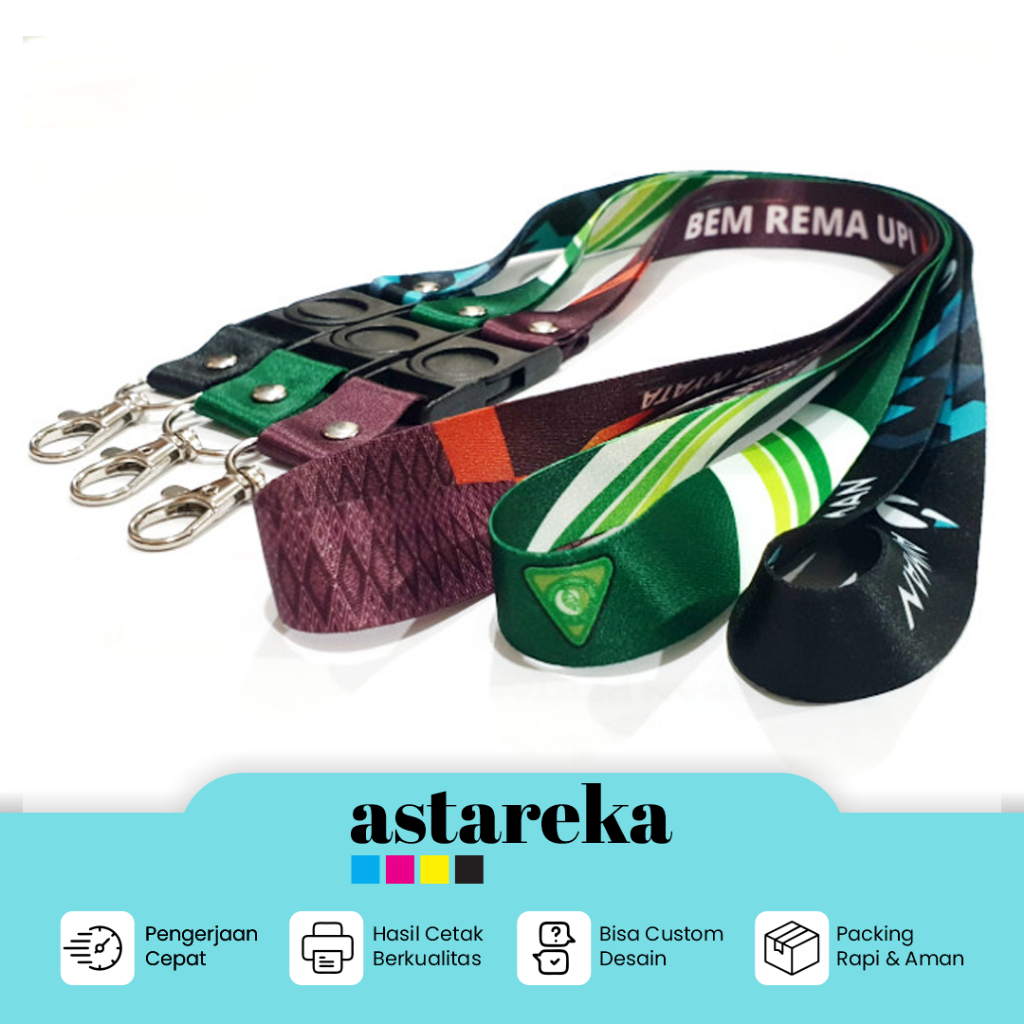 Jual (BISA SATUAN) CUSTOM TALI LANYARD ID CARD / CETAK TALI LANYARD ...