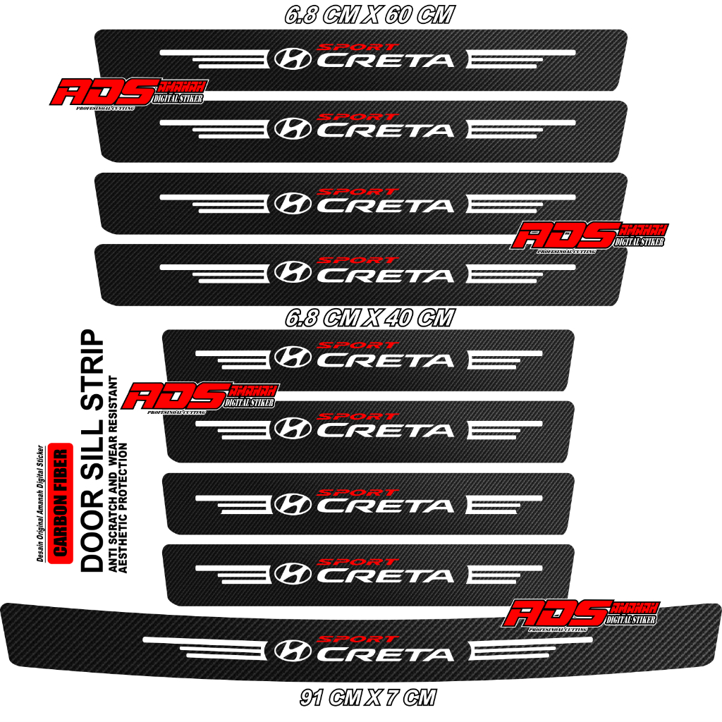 Jual Stiker Sill Plate Mobil Hyundai Creta Karbon 3D Pelindung Pintu ...