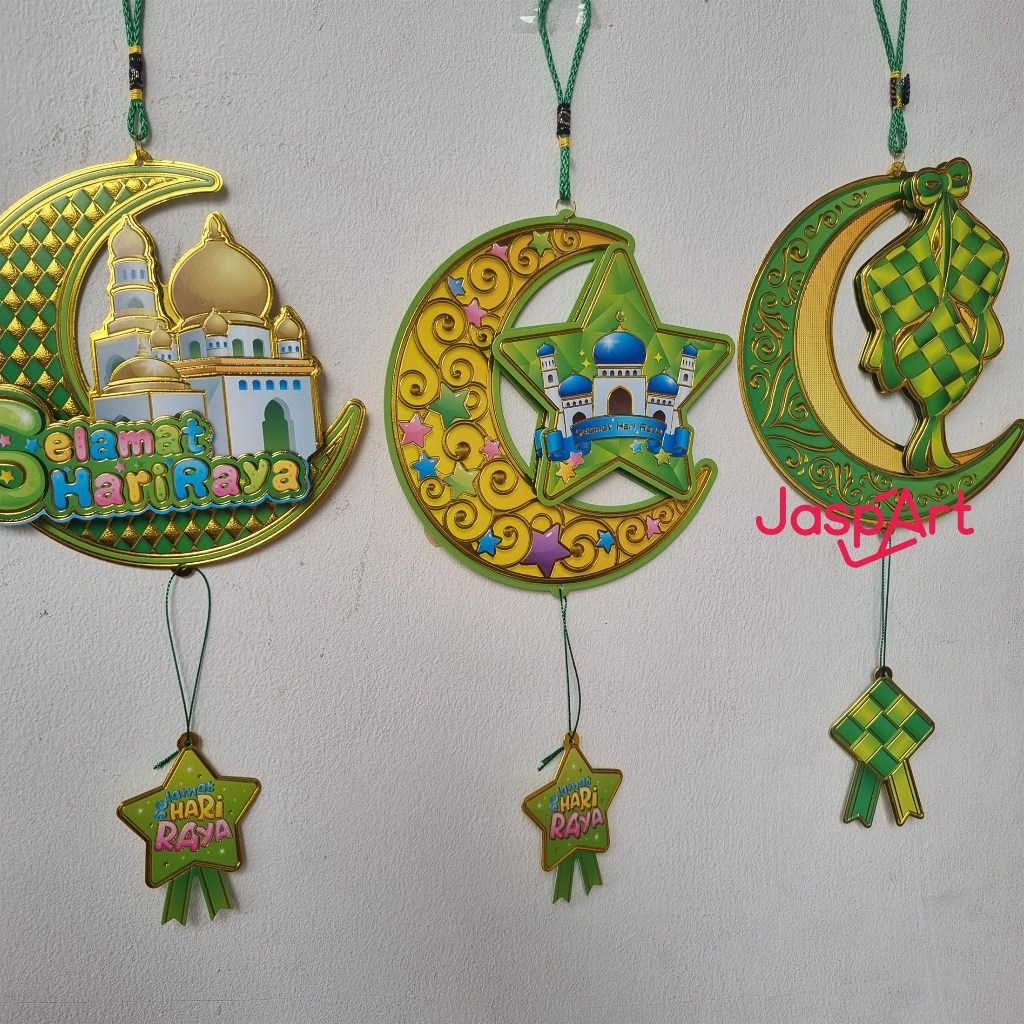 TEMPELAN LEBARAN HIASAN DINDING IDUL FITRI GANTUNGAN LEBARAN CANTIK MURAH MERIAH