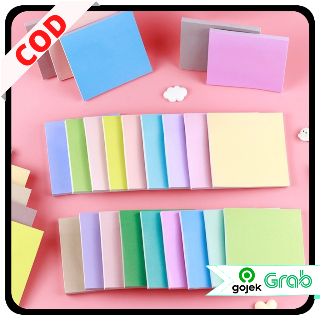 Jual KAISSO - [2 PCS] STICKY NOTES MEMOPAD PERSEGI MOTIF POLOS ...