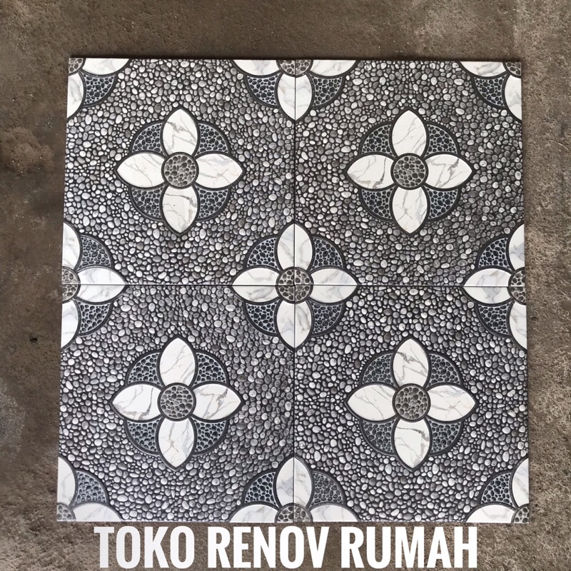 Jual keramik 40x40 motif batu (kasar)/ keramik motif bunga/ keramik