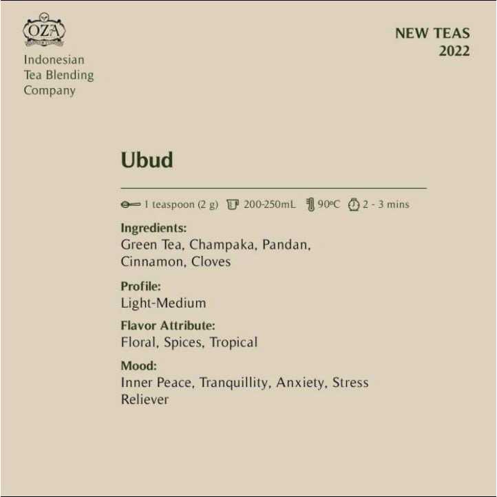 Jual OZA Tea - Ubud | Artisan Tea - Green Tea | Specialty Grade | Teh ...