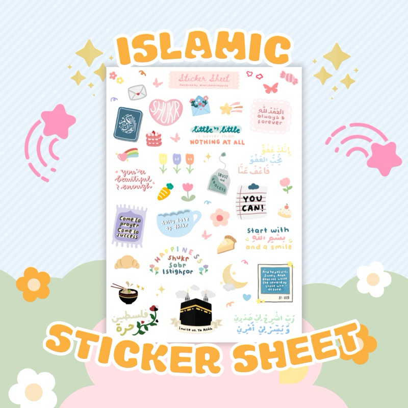 Jual Positive Affirmations Islamic Motivational Quotes Sticker Sheet ...