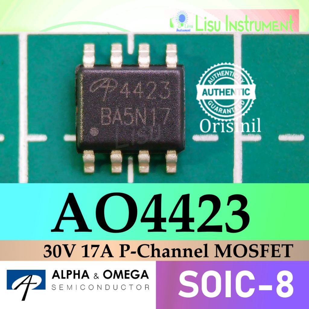 Jual AO4423 30V 17A P-Channel MOSFET 4423 SOIC-8 Alpha & Omega ORIGINAL ...