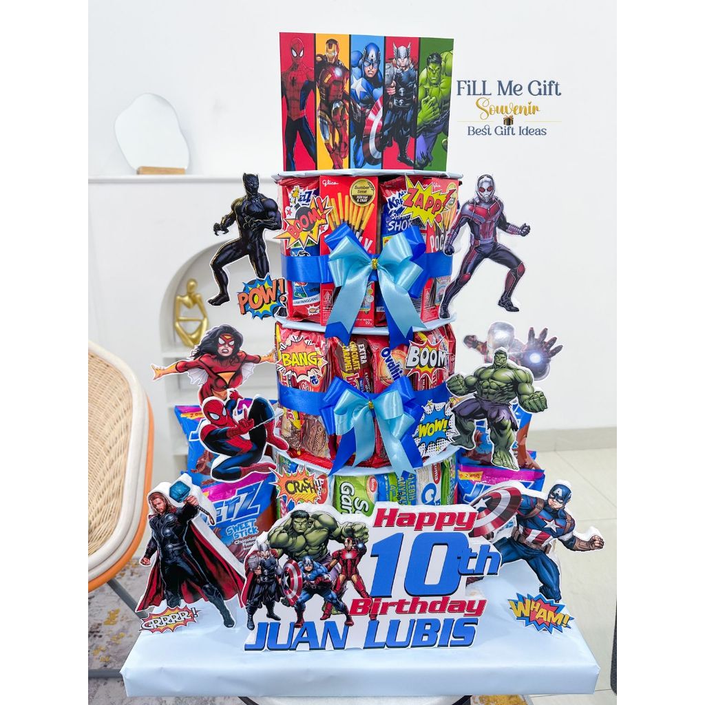 Jual BJ - Avengers - Snack Tart Tower Cake Birthday / Kue Cemilan Snack