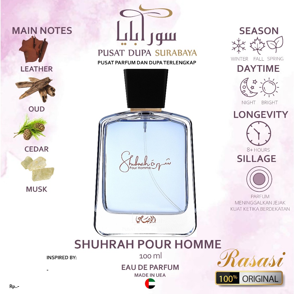 Original Rasasi Shuhrah Perfume For Men (DZ17113)