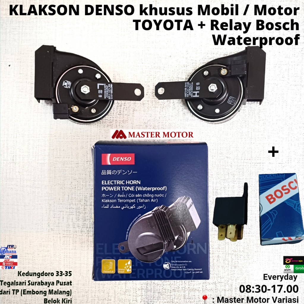 Jual Paket Klakson Denso TOYOTA + Relay Bosch Mobil Motor 110 dB 12V