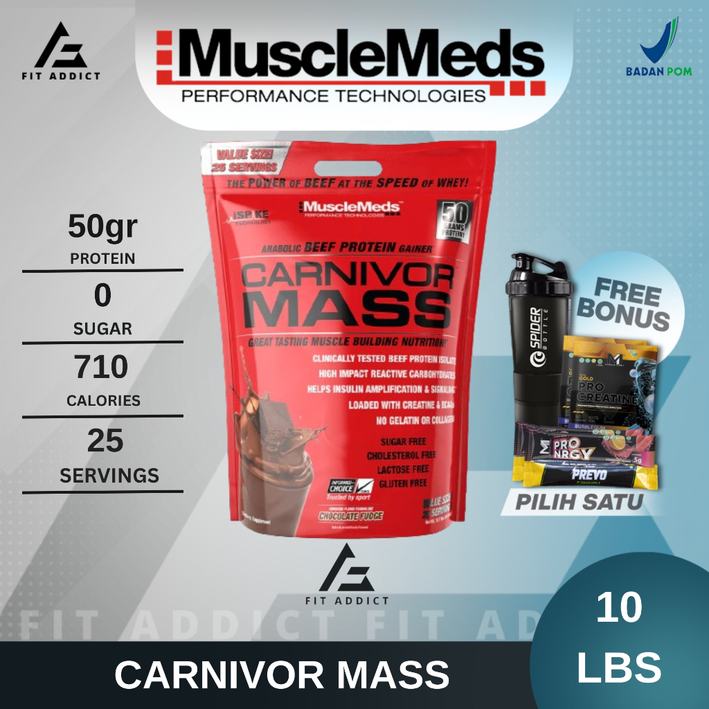 Jual Musclemeds Carnivor Mass 10 Lbs Lb 10lbs 10lb Weight Mass Gainer Beef Shopee Indonesia 1216